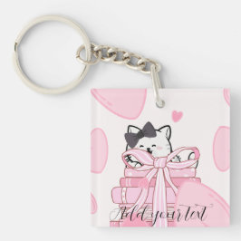 Carry Love & Books – Chaveiro de Acrílico de Gato