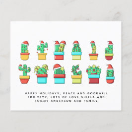 Carta Anual Personalizada do Cacto do Natal com Ca