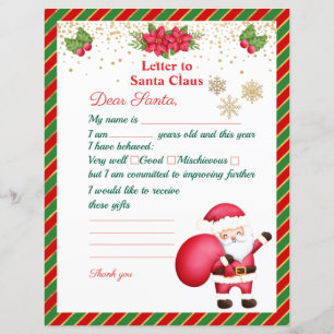 Carta ao Papai Noel Lista de Desejos de Natal para