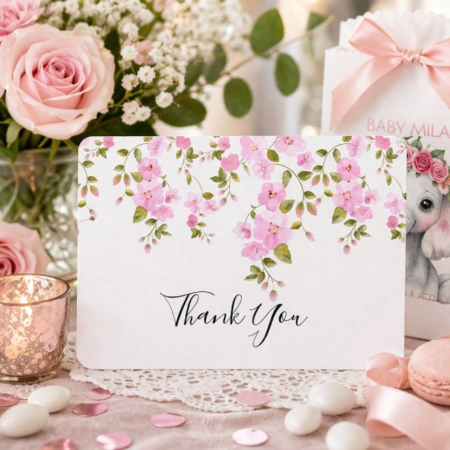 CARTA DE AGRADECIMENTO BOTÂNICA FLORAL ROSA (Criador carregado)