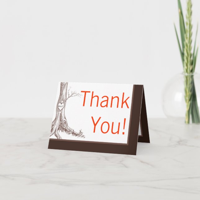 Carta de Agradecimento Dobrada Árvore de Outono Ta (Frente)