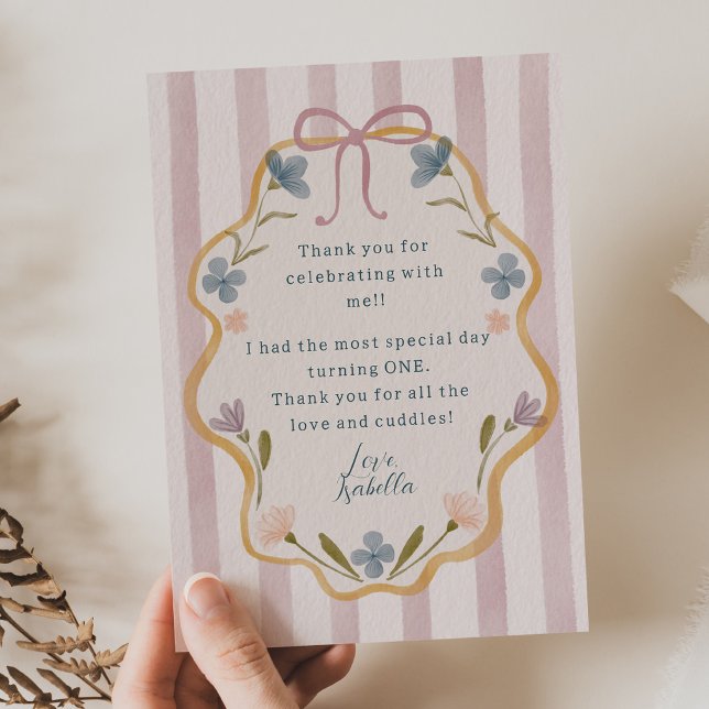 Carta de Agradecimento Floral Boho Selvagem para M (Criador carregado)