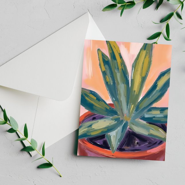 Carta de aquarela botânica moderna de planta domés (Criador carregado)