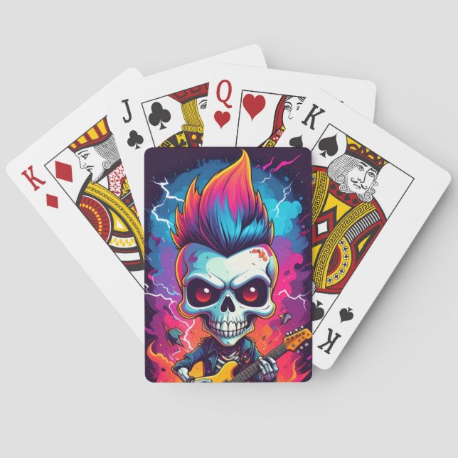 Carta de Baralho Clássica Caveira de Rocker com to (Verso)