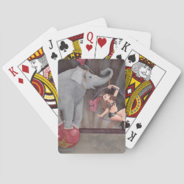 Carta de Baralho de Elefante Acrobata de Circo