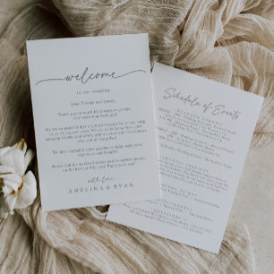 Carta de Boas-Vindas de Casamento Simples Cinza Su