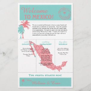 Carta de Boas-Vindas de Casamento Teal Coral Cabo