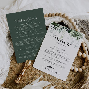 Carta de Boas-vindas do Casamento Branco Tropical