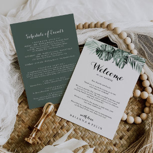 Carta de Boas-vindas do Casamento Branco Tropical