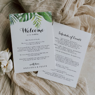 Carta de Boas-vindas do Casamento Verde Tropical d