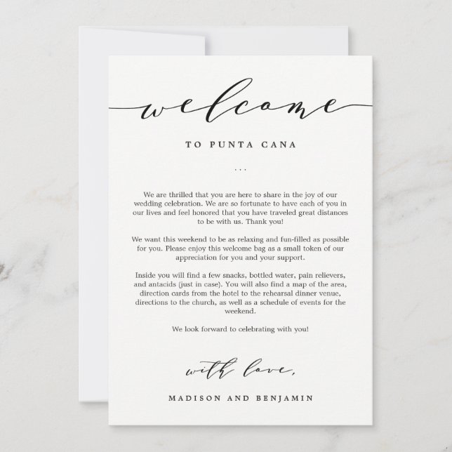 Carta de Boas-Vindas e Itinerário Mala de Boas-Vin (Frente)