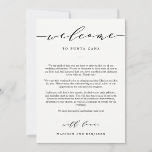 Carta de Boas-Vindas e Itinerário Saco de Boas-Vin