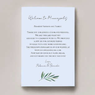 Carta de Boas-Vindas para Casamento com Eucalipto