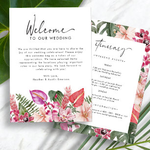 Carta de Boas-Vindas para Casamento Tropical
