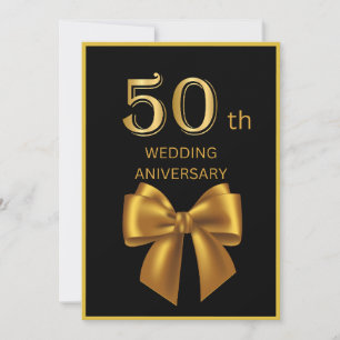 carta de casamento elegante e Dourada de 50 anos