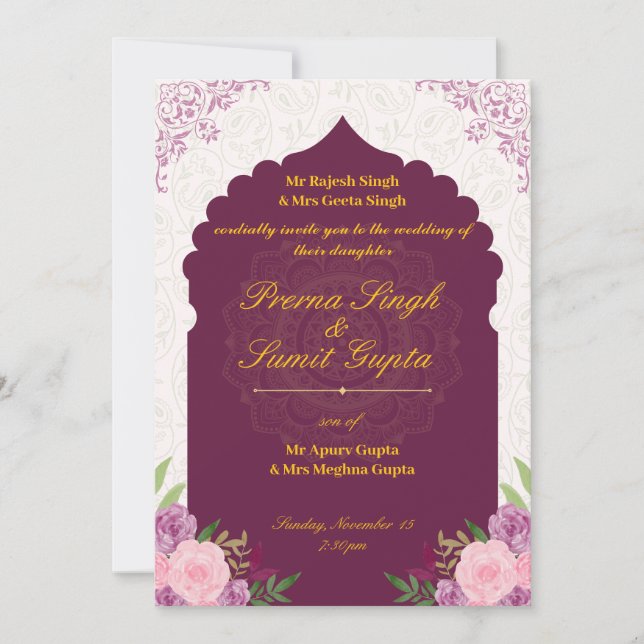 carta de convite para casamento (Frente)