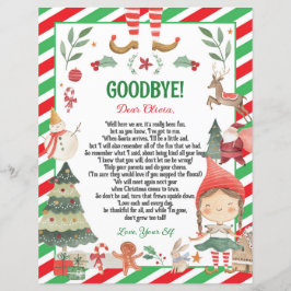 Carta de Elf Goodbye Farewell Christmas Girl