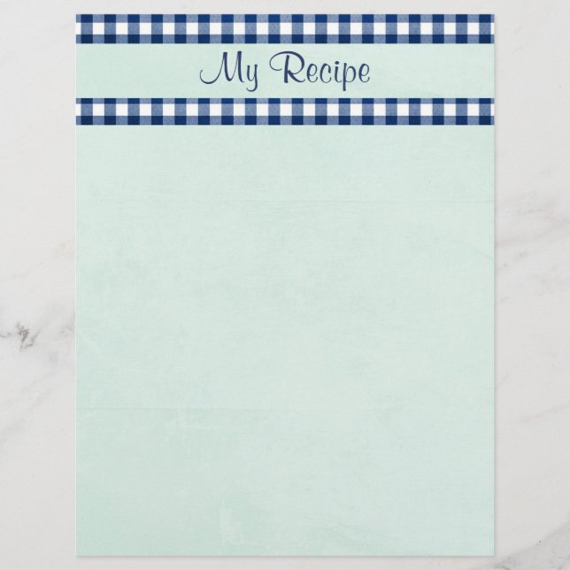 Carta de Gingham Azul (Frente)