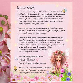 Carta de Lembrança da Fada da Crença Mágica das Me