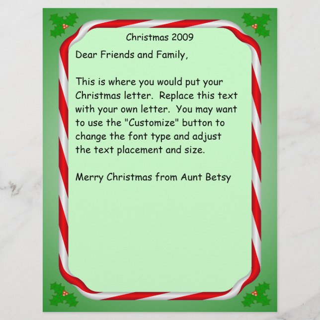Carta de Natal Candy Cane Border (Frente)