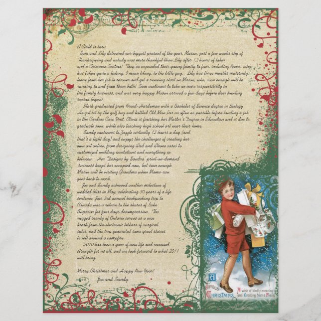 Carta de Natal da Compradora Alegre Vintage (Frente)