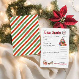 Carta de Natal das Crianças do Papai Noel Imprimív