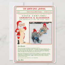 Carta de Natal de Papais noeis do Polo Norte