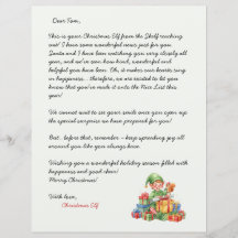 Carta de Natal do Elfo de Natal