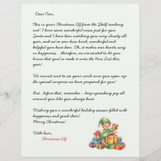 Carta de Natal do Elfo de Natal