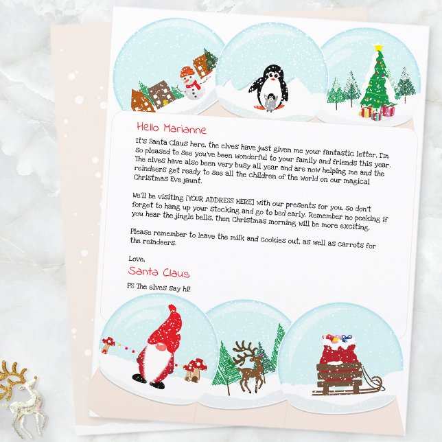 Carta de Natal Personalizada do Papai Noel (Snow Globe Father Christmas Letter)