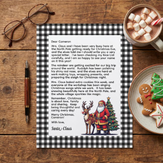 Carta de Natal Personalizada Xadrez Preto e Branco