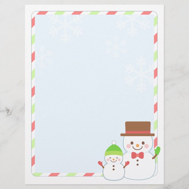 Carta de Natal - Snowman Sorridente (Frente)