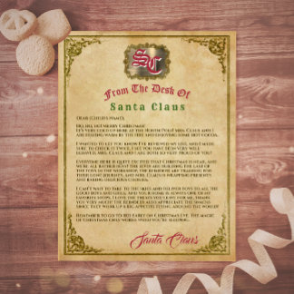 Carta de Papais noeis Mensagem de Natal para Crian