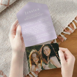 Carta de Proposta de Dama de Honra com Foto