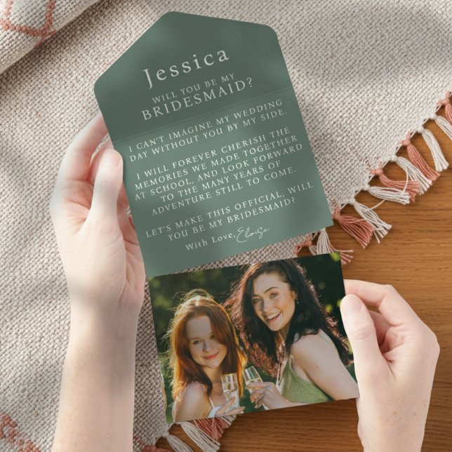 Carta de Proposta de Dama de Honra com Foto (Pop the question to your bridal party with this Will You Be My Bridesmaid Proposal Letter!)