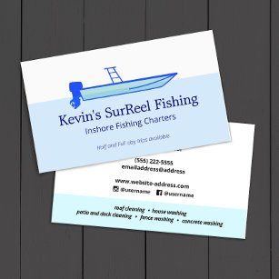 Carta dos Barcos de Pesca do Skiff Cartão de visit