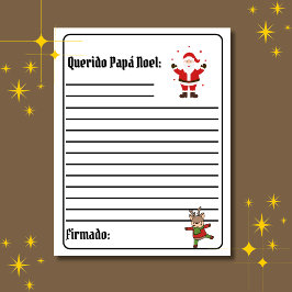 Carta Espanhola para Papá Noel - Letra Branca para