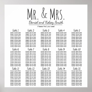 Carta fácil do assento do casamento - mais poster