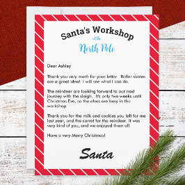 Carta Festiva do Papai Noel Modelo Personalizado
