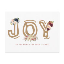carta floral Joy Christmas — Cartão de Natal de sa