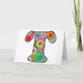 Carta Floral T Cartão de Saudação - Dentro Vazio