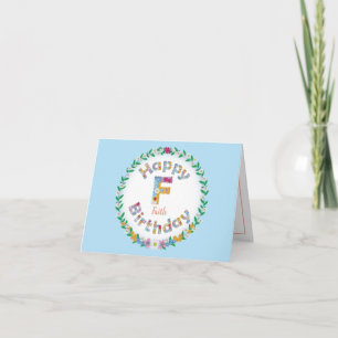 Carta FloralF monograma Cartão de Aniversário Pers