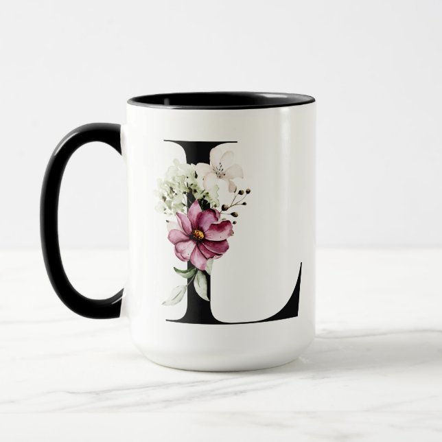 Carta Monogramada L | Caneca de Café (Esquerda)