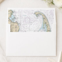 Carta Náutica da Baía de Cape Cod para Casamento D