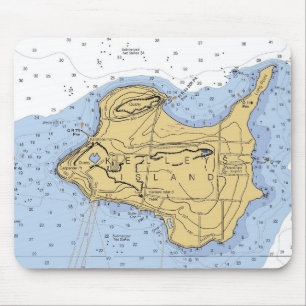 Carta náutica Mousepad da ilha de Kellys, OH