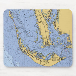 Carta náutica Mousepad de Florida da ilha de