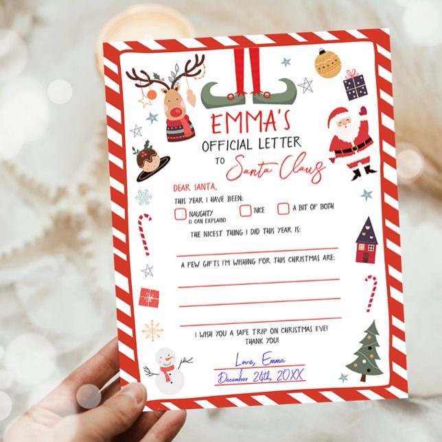 Carta Oficial ao Pai Natal Eve Mail (Criador carregado)