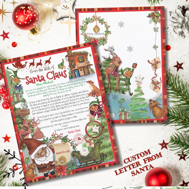Carta Oficial de Papai Noel | Vermelho Tradicional (Official Letter from Santa Claus  Traditional Red)