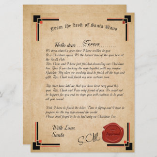 Carta Oficial Do Cartão De Férias Do Papai Noel