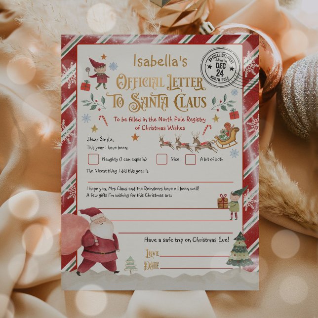 Carta Oficial do Polo Norte Personalizada para Pap (Criador carregado)